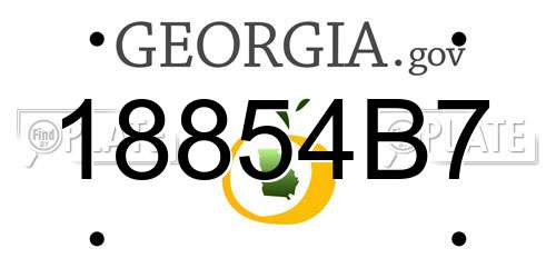 18854B7 Georgia License Plate