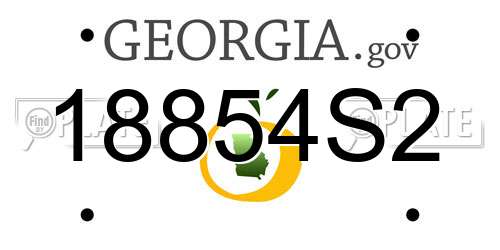 18854S2 Georgia License Plate