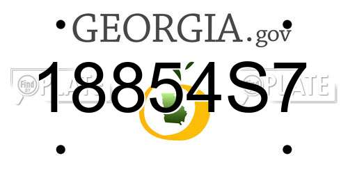 18854S7 Georgia License Plate