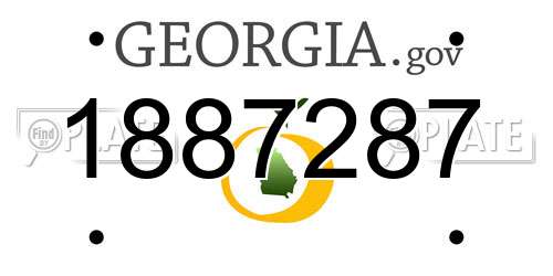 1887287 Georgia License Plate