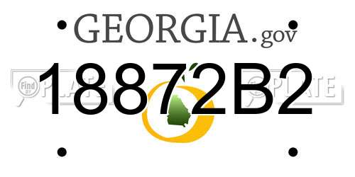 18872B2 Georgia License Plate