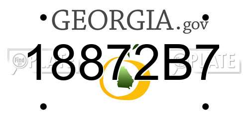 18872B7 Georgia License Plate