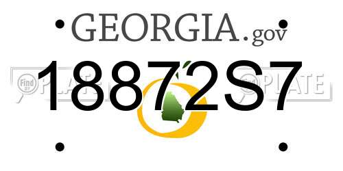 18872S7 Georgia License Plate