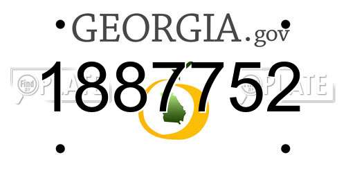 1887752 Georgia License Plate