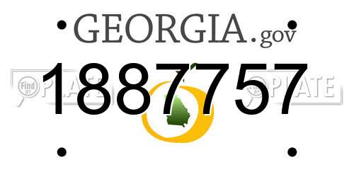 1887757 Georgia License Plate