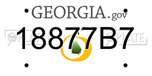 18877B7 Georgia License Plate