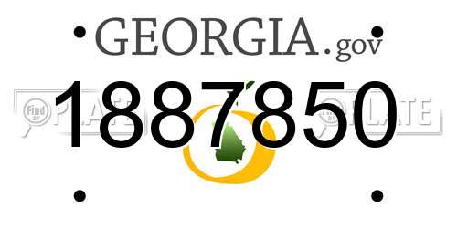 1887850 Georgia License Plate