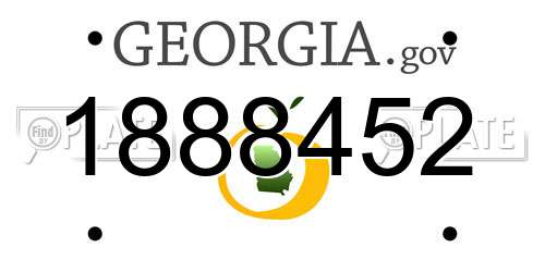 1888452 Georgia License Plate