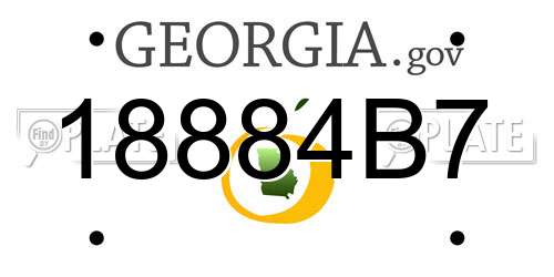 18884B7 Georgia License Plate