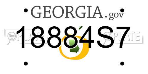 18884S7 Georgia License Plate