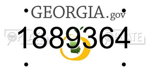 1889364 Georgia License Plate