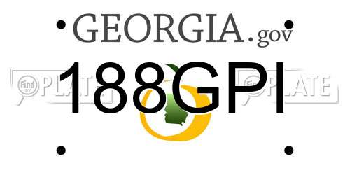 188GPI Georgia License Plate