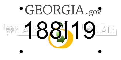 188I19 Georgia License Plate