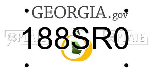 188SR0 Georgia License Plate