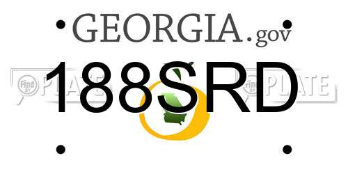188SRD Georgia License Plate
