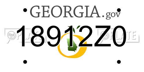 18912Z0 Georgia License Plate