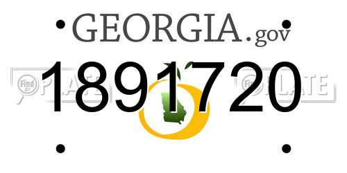 1891720 Georgia License Plate