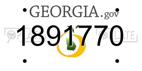 1891770 Georgia License Plate