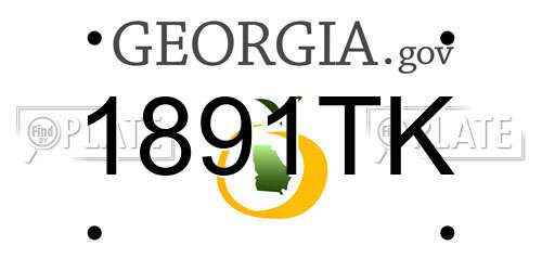 1891TK Georgia License Plate