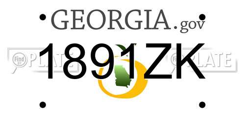 1891ZK Georgia License Plate