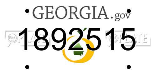1892515 Georgia License Plate