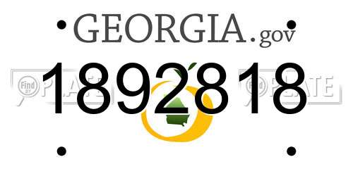 1892818 Georgia License Plate