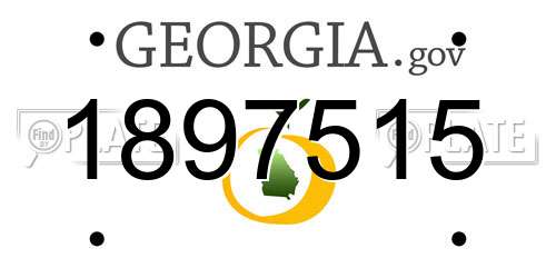 1897515 Georgia License Plate