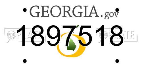 1897518 Georgia License Plate