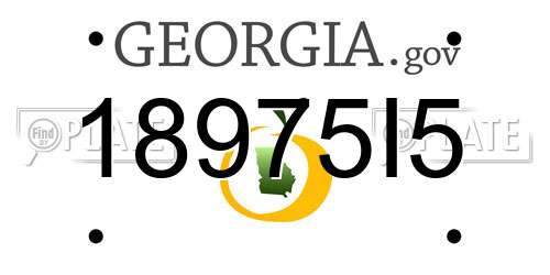 18975I5 Georgia License Plate