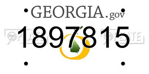 1897815 Georgia License Plate