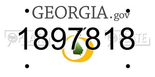 1897818 Georgia License Plate