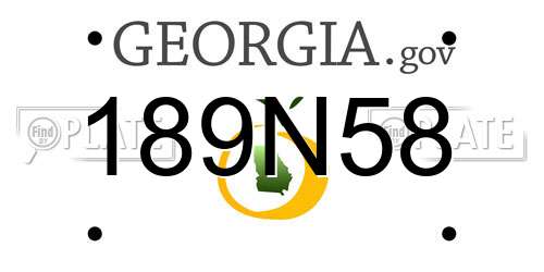 189N58 Georgia License Plate