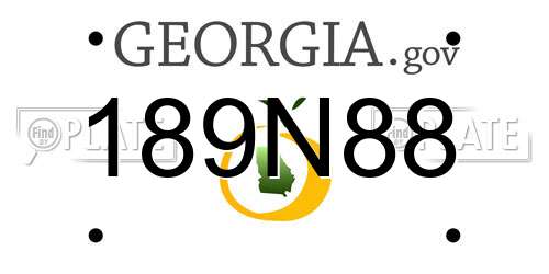 189N88 Georgia License Plate