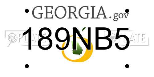 189NB5 Georgia License Plate