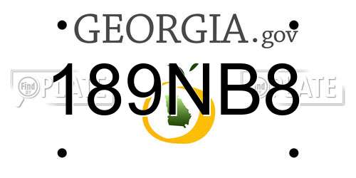 189NB8 Georgia License Plate