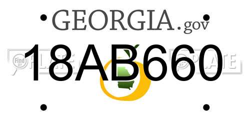18AB660 Georgia License Plate