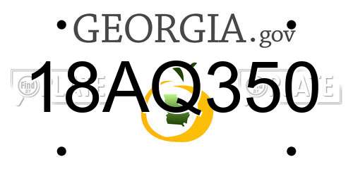 18AQ350 Georgia License Plate