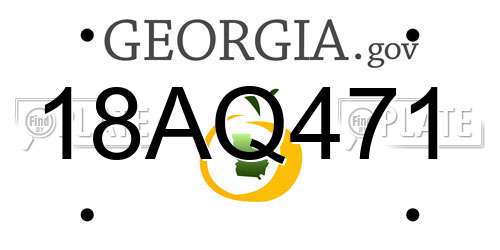 18AQ471 Georgia License Plate