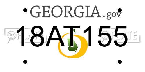18AT155 Georgia License Plate