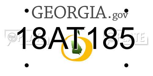 18AT185 Georgia License Plate
