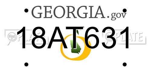 18AT631 Georgia License Plate
