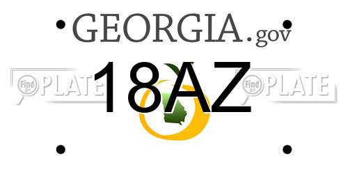 18AZ Georgia License Plate