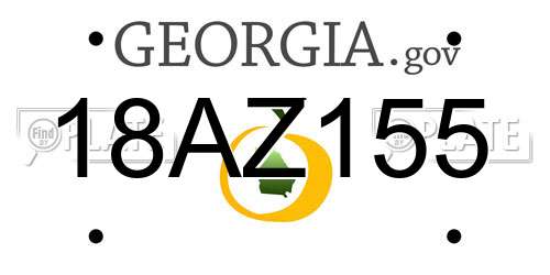 18AZ155 Georgia License Plate