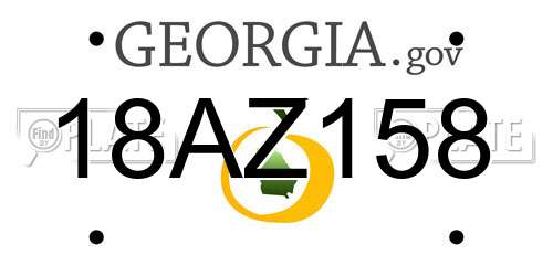 18AZ158 Georgia License Plate