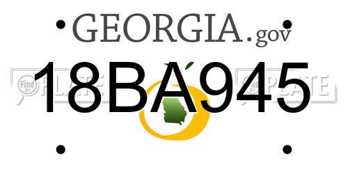 18BA945 Georgia License Plate