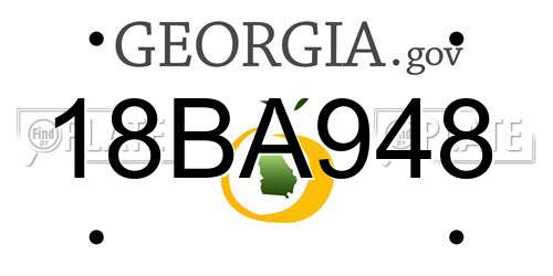 18BA948 Georgia License Plate