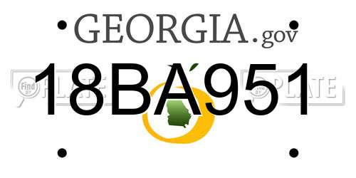 18BA951 Georgia License Plate