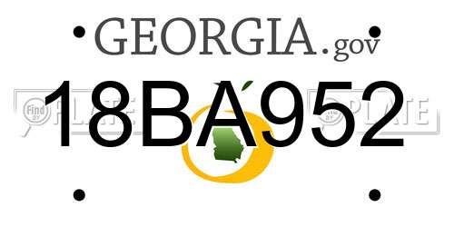 18BA952 Georgia License Plate