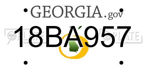 18BA957 Georgia License Plate