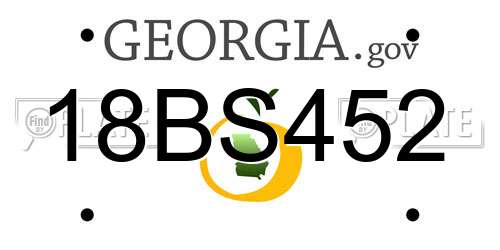 18BS452 Georgia License Plate